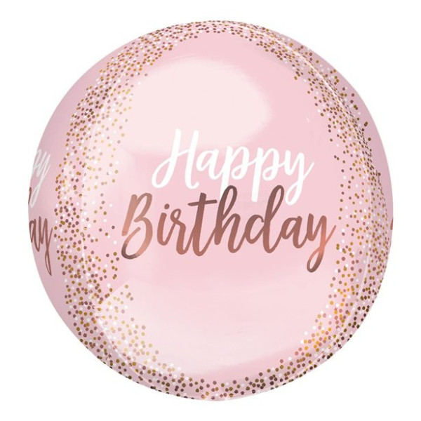 Birthday Blush Orbz balloon 40cm
