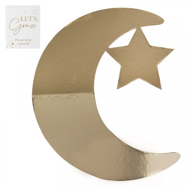 Gold Moon Eid Mubarak serveerschaal