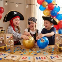 Vorschau: Piraten Sticker Set mit 12 bunten Motiven