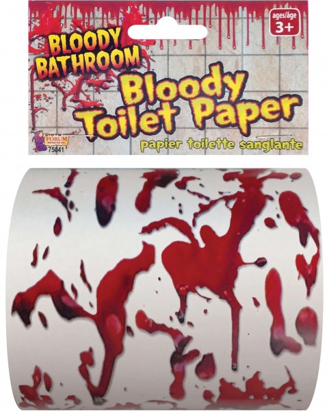 Blodigt toiletpapirrulle