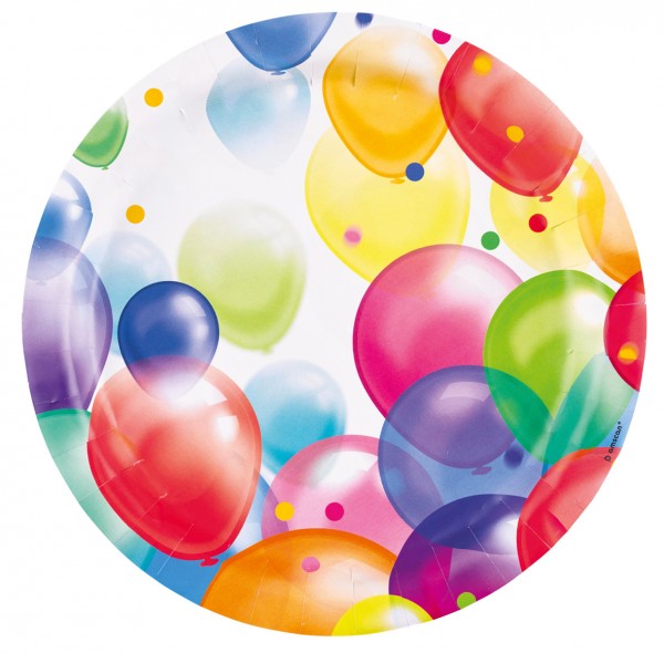 8 talerzy papierowych Balloon Carnival 23cm