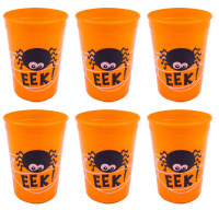 Preview: 6 Spiderweb Party Cups Orange