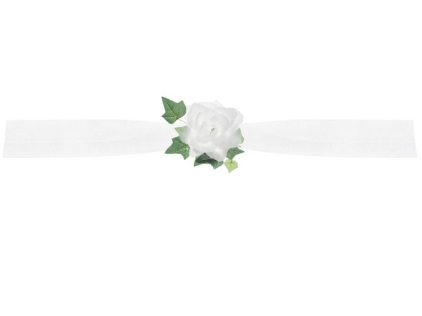 Tyl krans hvide roser 170cm