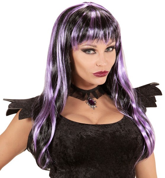 Violet Halloween Perruque pour femmes avec nattes Sorcières Perruque Poupée sorcière nattes