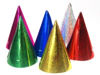 120 holographic party hats 17cm