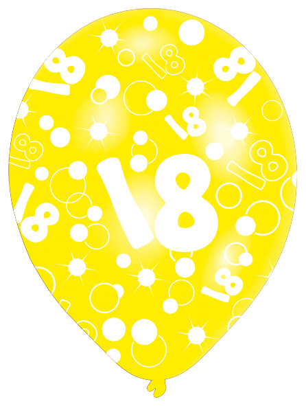 6 Luftballons Bubbles 18.Geburtstag 27,5 cm 4