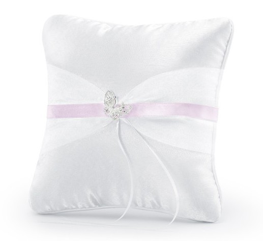 Wedding pillow for wedding rings in white 20x20cm