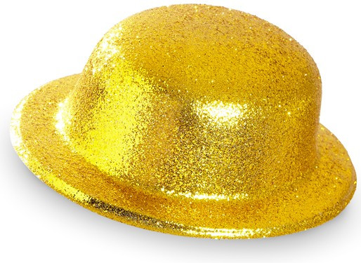 Sombrero melón dorado brillo