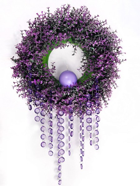 Crystal bead hanger dark purple 1m 2