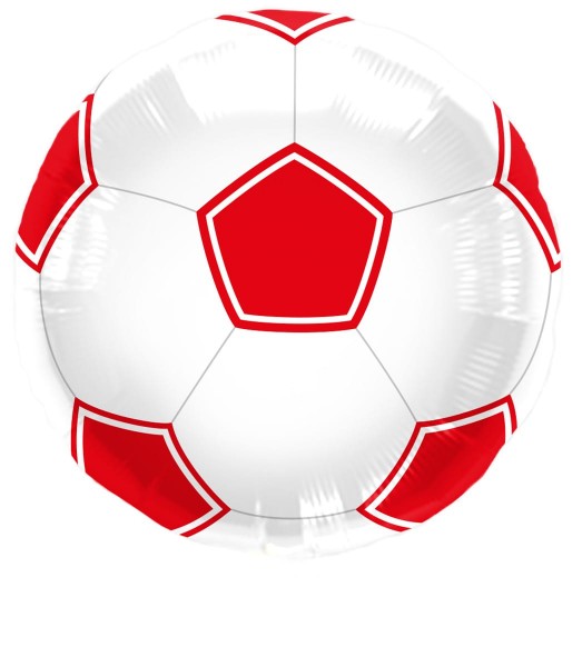 Fotbollsfolieballong vit-röd 43cm