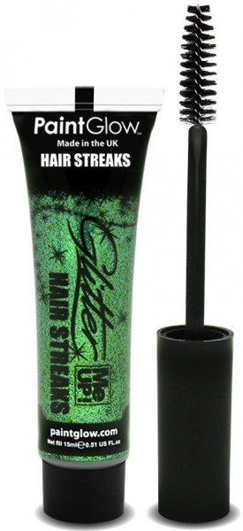Green Paint Glow ciocca di gel glitter per capelli