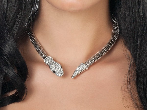 Silberne Schlangen Halskette