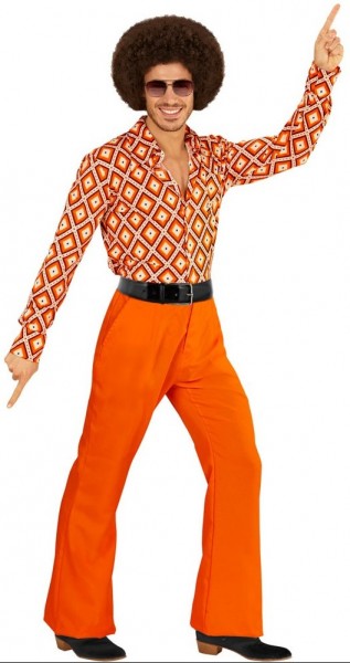 Spodnie rozszerzane męskie w kolorze pomarańczowym