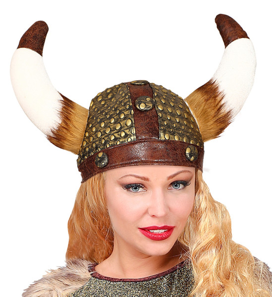 Casque Viking avec fourrure pour adultes