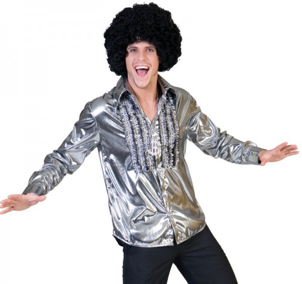 Chemise à volants disco glamour des années 70