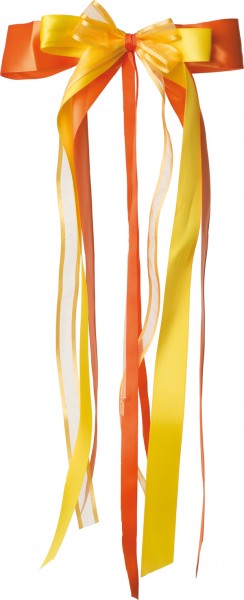 Schultütenschleife orange-gelb 23 x 50cm
