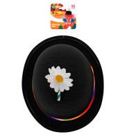 Preview: Clowns bowler hat with black flower