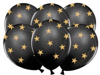 Vorschau: 50 Ballons Goldstern Pastell Schwarz