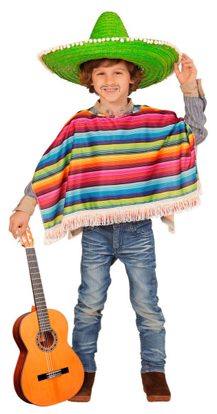 Colorful striped poncho for boys