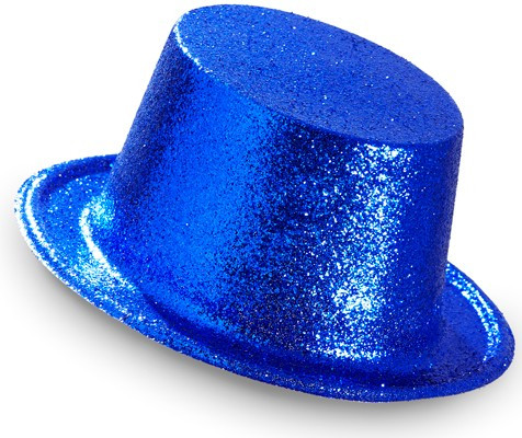 Glitter top hat blue