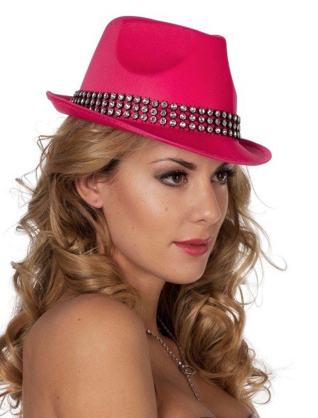 Sombrero de fieltro con tachuelas Pink Juliana Mafia