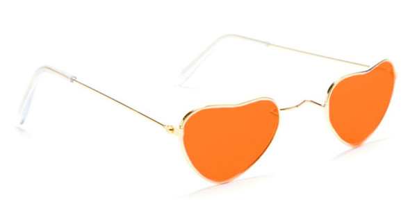 Okulary hippie w kształcie serca pomarańczowe