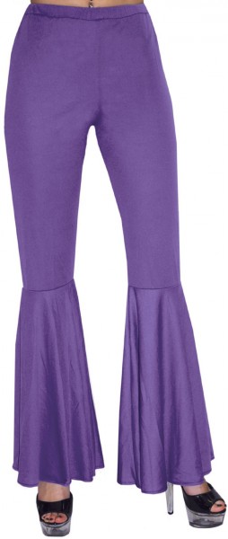 Pantalon évasé des années 70 pour femme violet