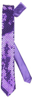 Widok: Błyszczący cekinowy krawat w kolorze fioletowym