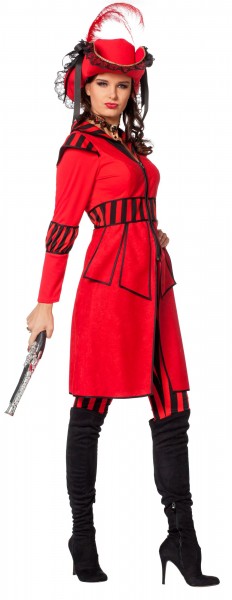 Disfraz de dama pirata roja para mujer 3
