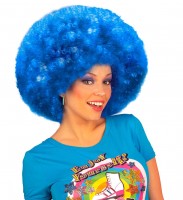 Preview: Bright blue superafro wig