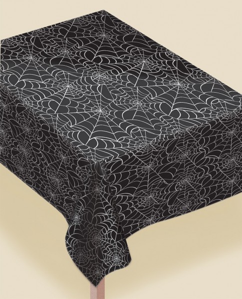 Elegant Halloween tablecloth with delicate spider web 132x229cm