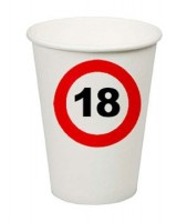 Set of 8 drinking cups for 18th birthday