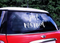 Preview: Just married bumper sticker 33 x 45cm
