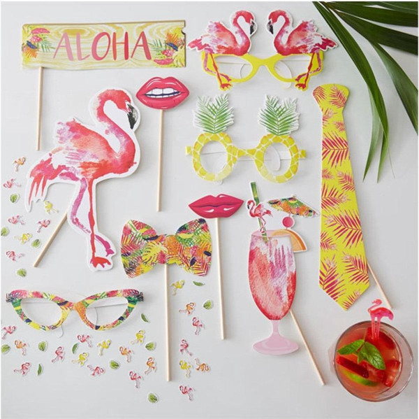 10 accessoires photo Flamingo Beach 25cm