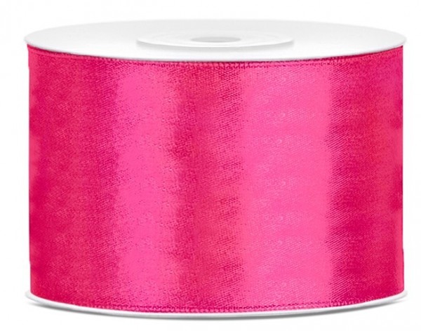 25m satin ribbon neon pink 5cm wide