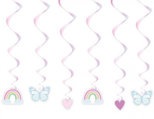 6 shimmering fairies spiral hangers