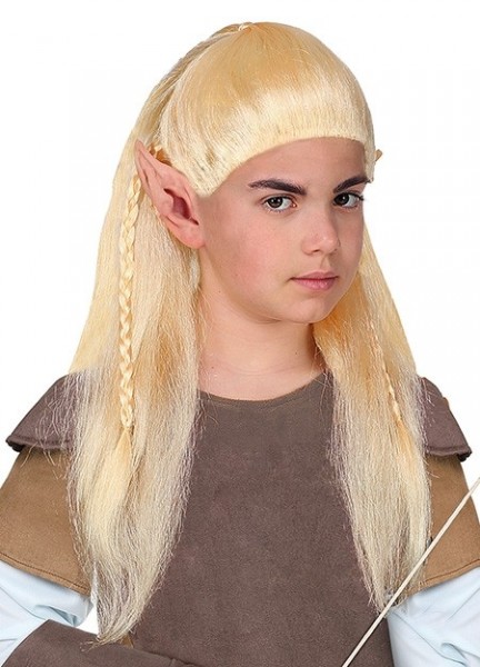 Perruque enfant guerrier elfique blonde 3