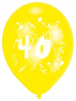 Vorschau: 10er Set bunte Zahl 40 Luftballons