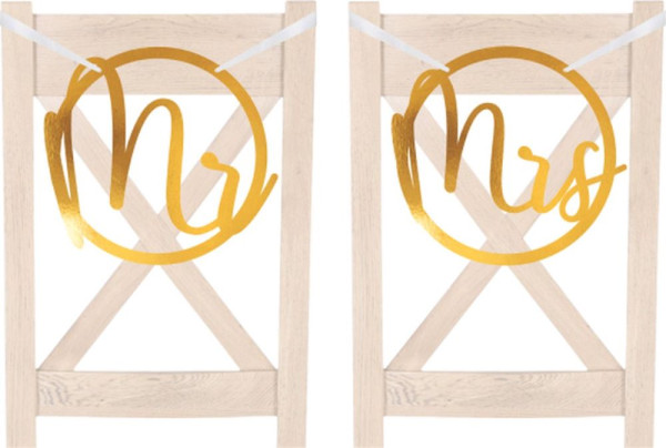 2 chair signs Mr. and Mrs. 30cm