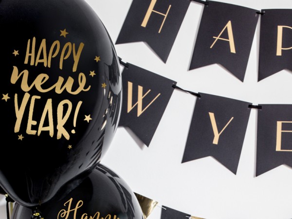 6 Happy New Year balloons 30cm 3