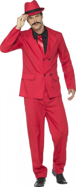 Gangster gentleman kostume deluxe i rødt