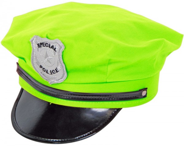 Casquette de police vert fluo