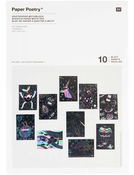 10 FSC DIN A5 motif scratch paper sheets
