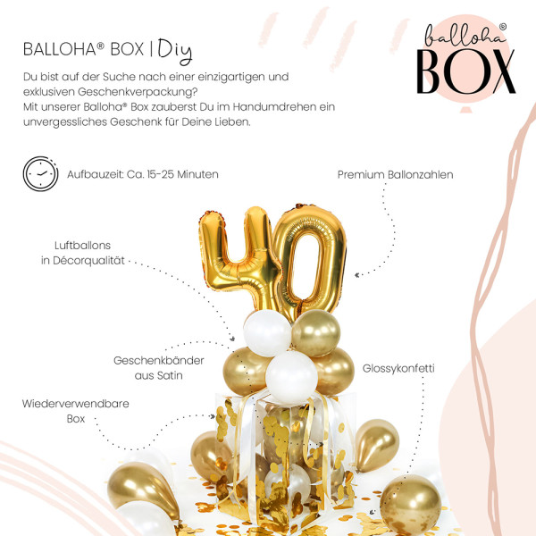 Balloha 40 Geschenkbox DIY Gold Celebration 40 3