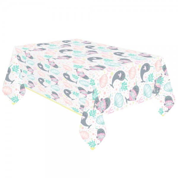 Narwhal party tablecloth 1.8 x 1.2m