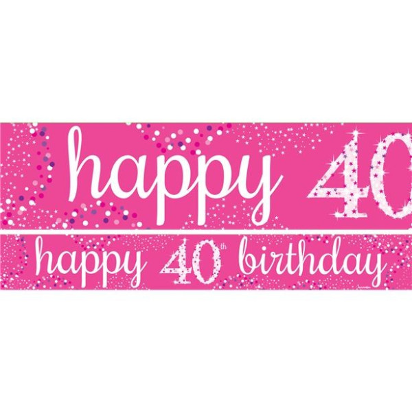 Banner de 40 cumpleaños set 3 piezas