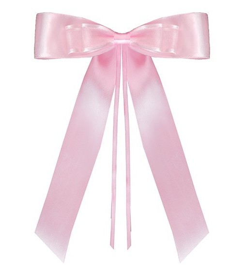 4 satin decorative bows pink 14cm