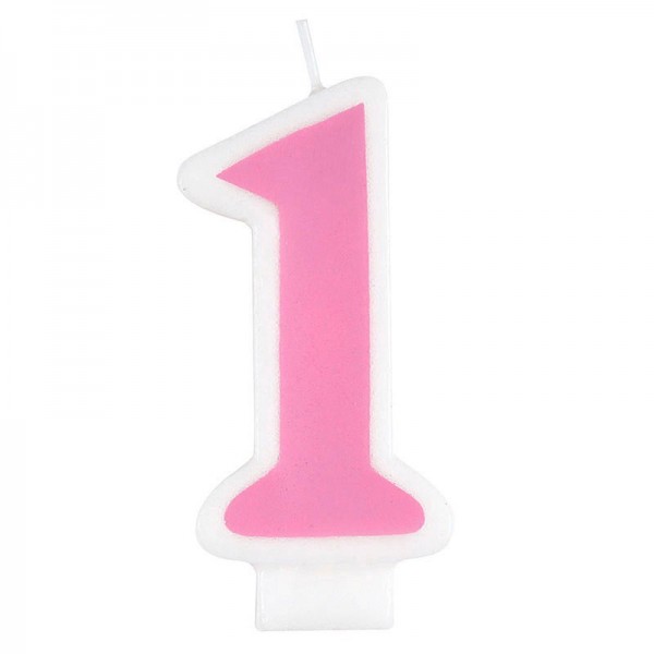 Cake candle Chicago number 1 pink 2