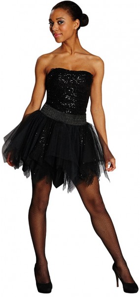 Zwarte petticoat met glitters