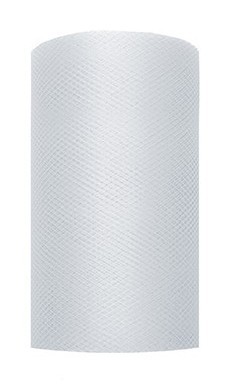 Tulle fabric in fine silver 8cm x 20m 2